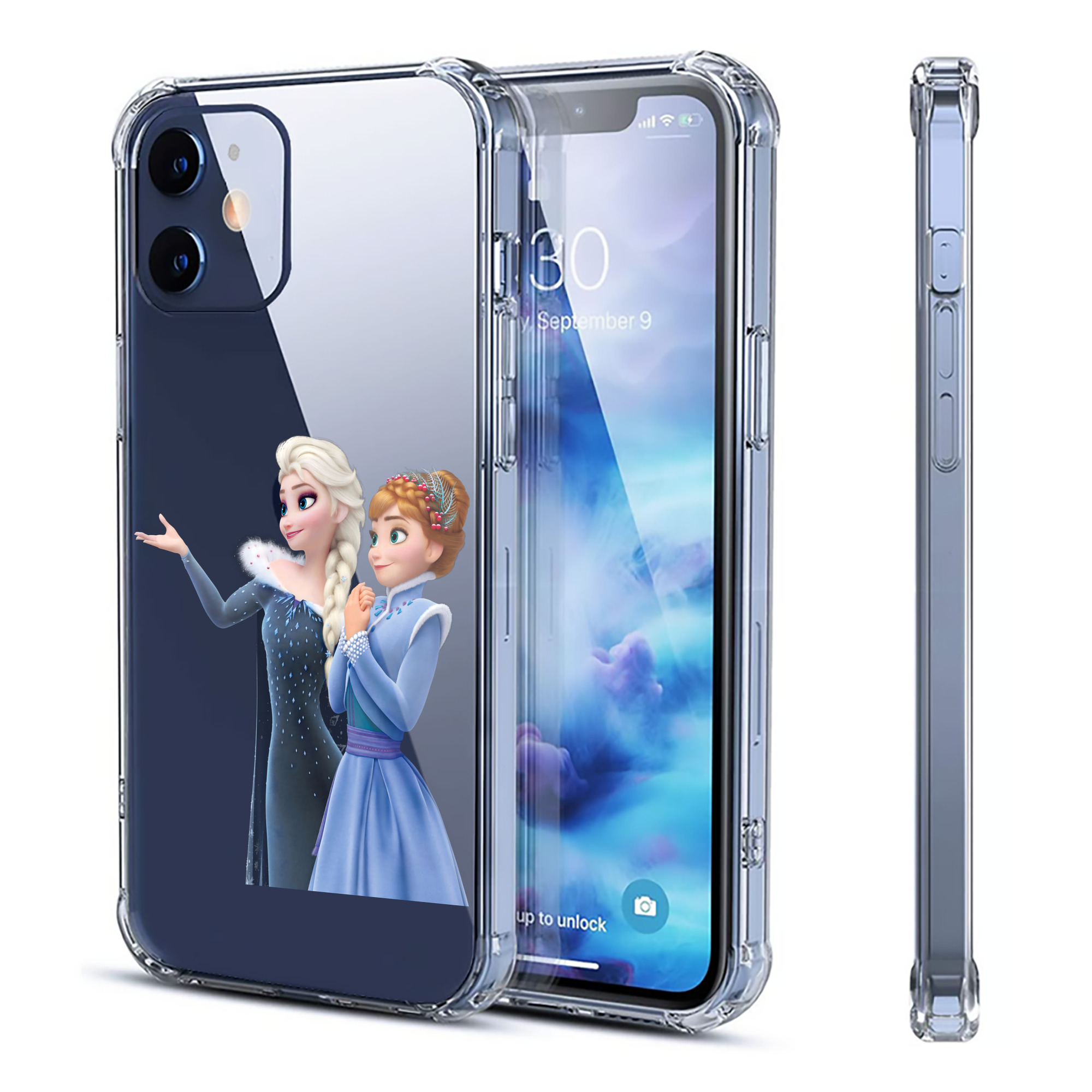 （画像用） アナと雪の女王 アンナ エルサ Frozen Anna Elsa 【iPhone 12シリーズ対応】透明スマホケース（クリアソフトケース）